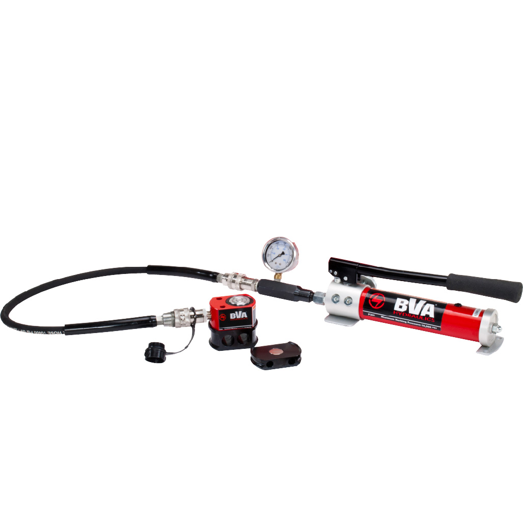 SET Universal Zylinder 10t/51mm Hub inkl. Handpumpe,Manometer,2m Schlauch