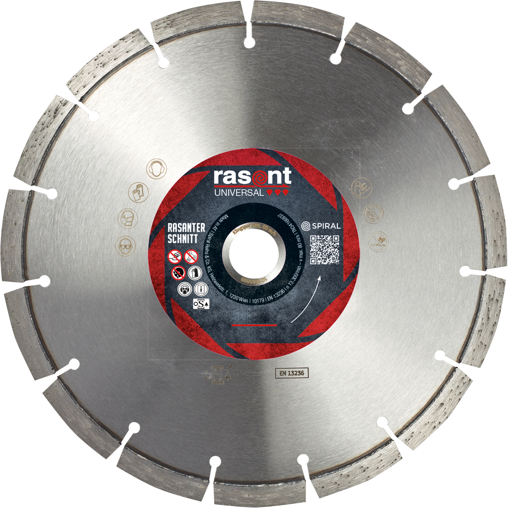 Diamanttrennscheibe UNI 230x2,6x10x22mm für schnelle Schnitte,Universal