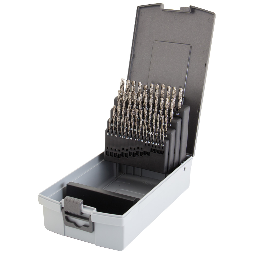 HSS-G Spibo-Satz Ø1,0-6,0mm 51-teilig 0,1mm steigend,135°