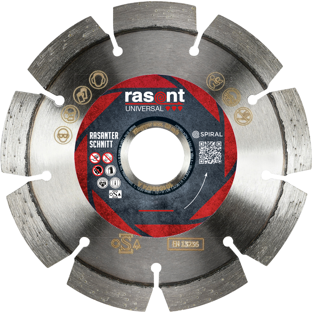 Diamanttrennscheibe UNI 115x2,4x10x22mm für schnelle Schnitte,Universal