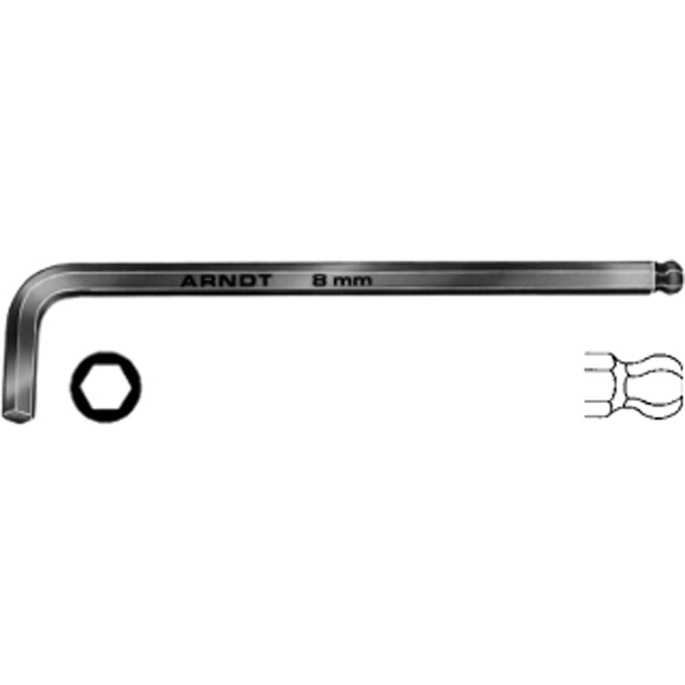 Kugelkopf-Stiftschlüssel 5,0mm Chrom-Nickel-Molybdän-Stahl