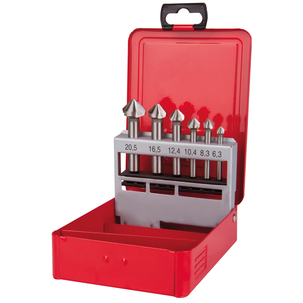 ALU-Senkersatz 90°,M3-M10 6,3-20,5mm Ø,6-teilig,in Kassette