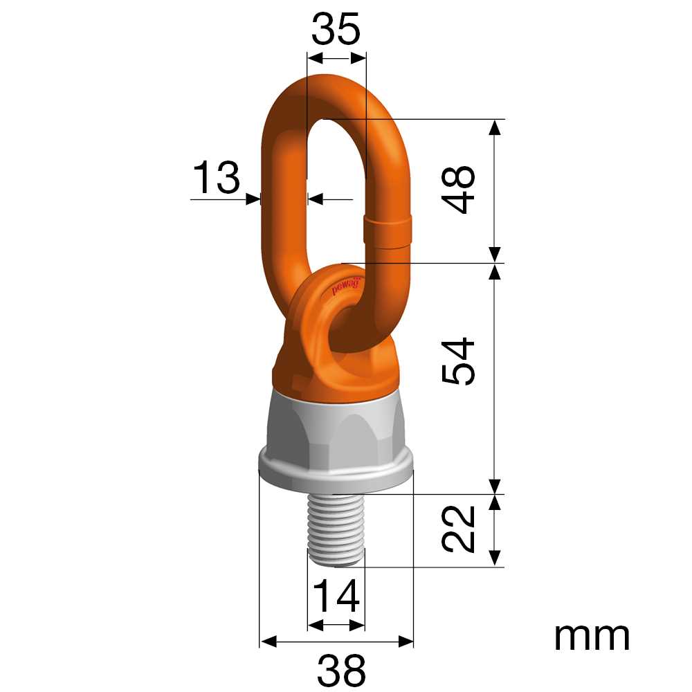 Anschlagpunkt Nicralloy PLD 1,0t - M14 unter Last drehbar