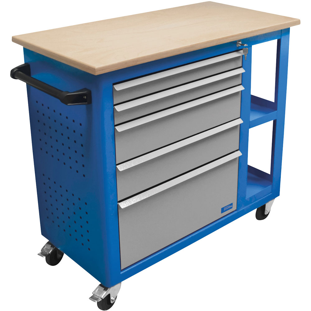 Roll-Werkbank 1000x500x970mm,5 Laden 2 Fächer,mit Mehrschichtarbeitsplatte