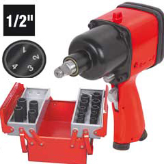 Preßluft-Schlag-Set BLACK-POWER 1/2" Antrieb,mit Schlag-Nüssen