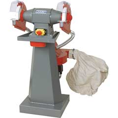 Absaug-Schleifbock 200mm,740W,mit elektrischer,angebauter Absaugung+Sockel