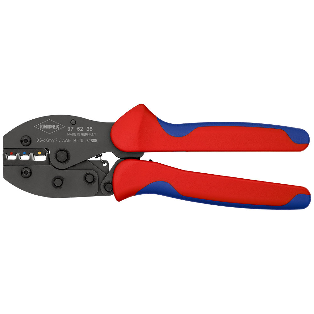 KNIPEX PreciForce® 0.5-6.0mm² Oval-Crimp brüniert, MK-Hüllen, Crimpzange 220mm
