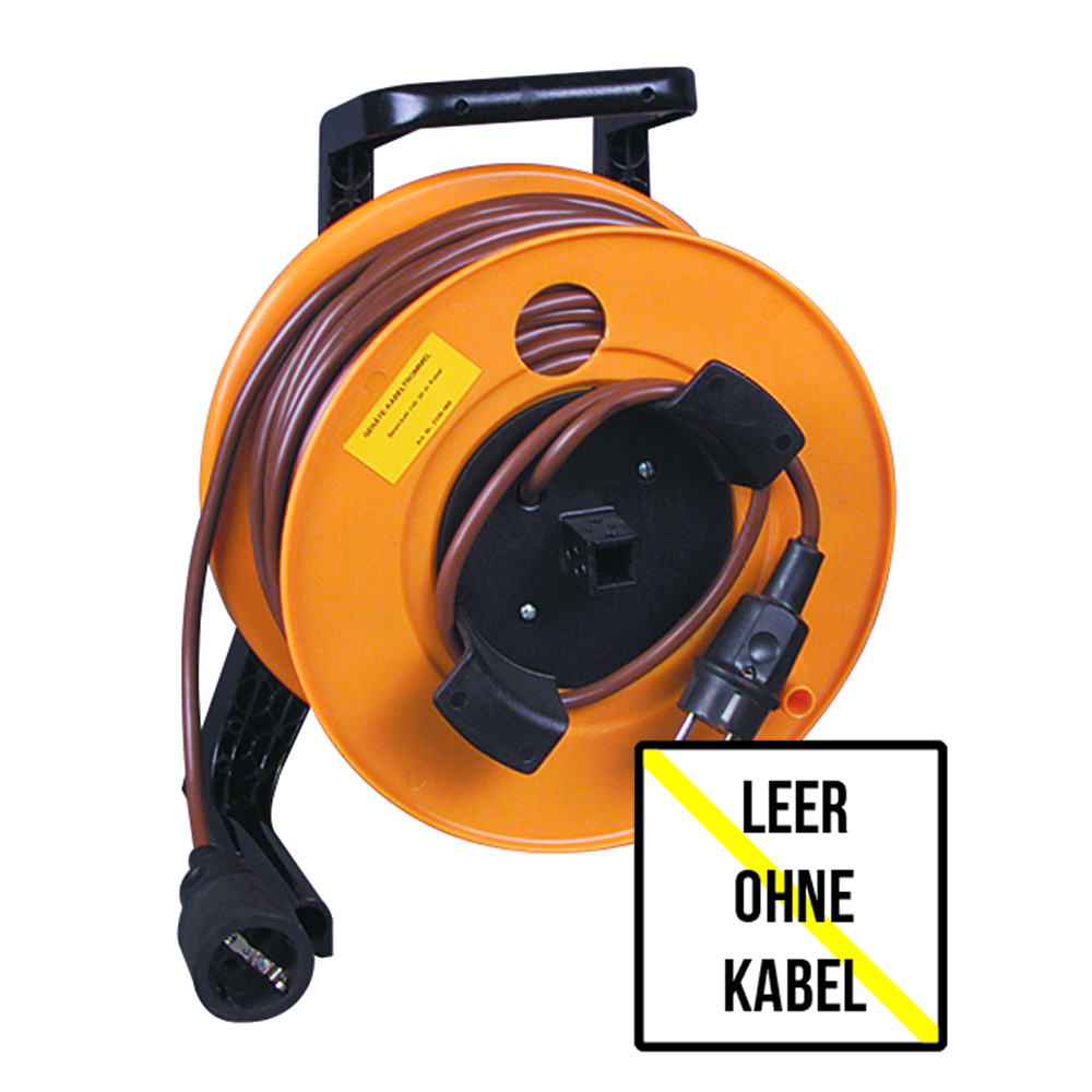 Kabeltrommel,Gerüst,leer,230V/16A bis 50 Meter,Thermoschutz