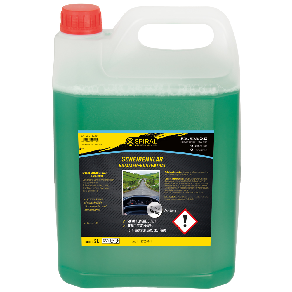 Sommerscheibenreiniger Konzentrat 5 Liter Kanister, verdünnbar 1:10