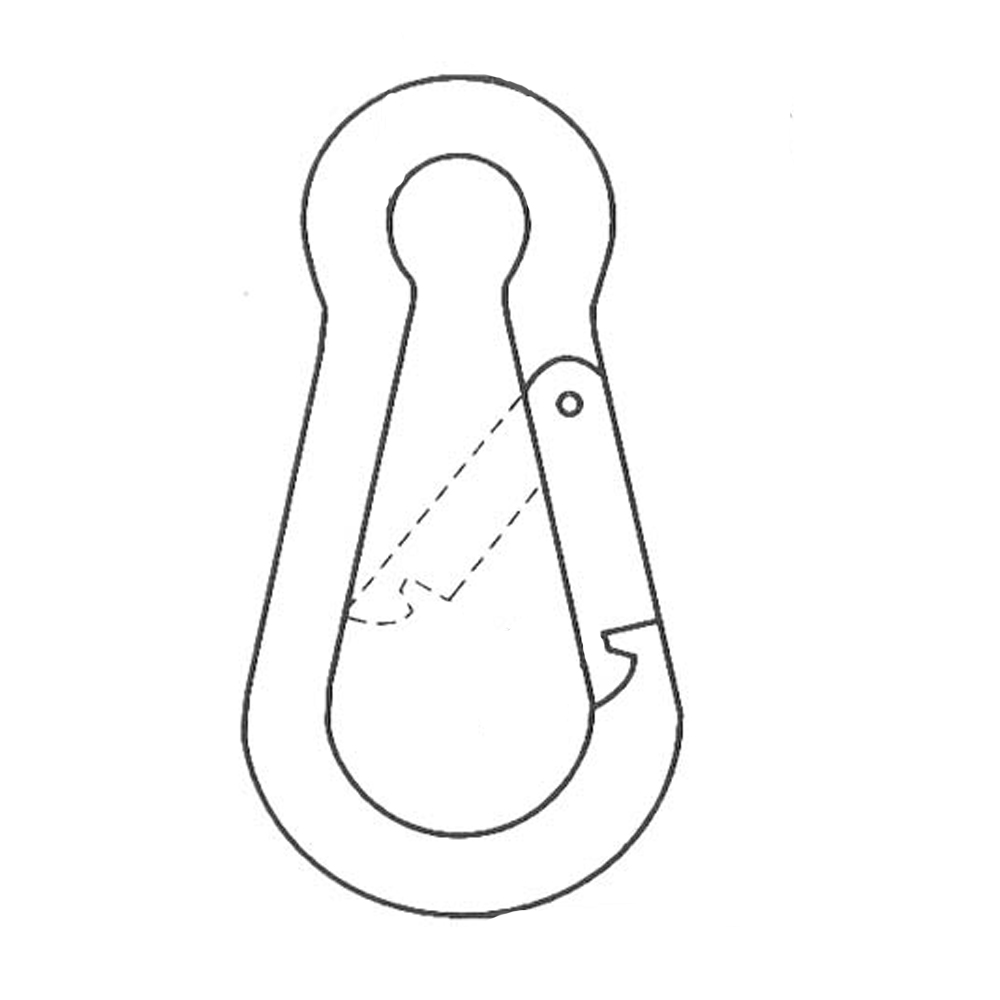 Feuerwehrkarabiner DIN 5299 A4 50 X 5 ROST-UND SÄUREBESTÄNDIG VP=20