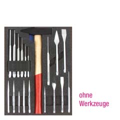 Ordnungsmodul Schlagwerkzeuge+Hämmer leer,BxT 247x345mm,schwarz/blau