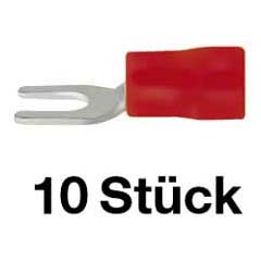 10 Stk.Gabelkabelschuh 0,5-1,0mm² M4 rot
