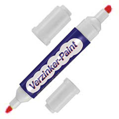 Permanent-Farbmarker rot,mit 2 Spitzen wasserfest,ideal zum Verzinken