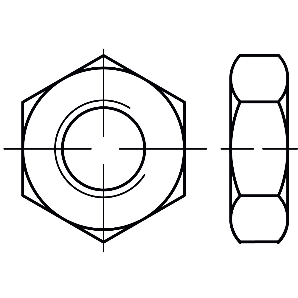 Sechskantmutter ISO 4035 04 A2K M 12 GALV. VERZINKT VE=100