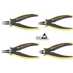 ESD-Antistatik-Zangen-Satz 4-teilig Elektronikzangen in Rolltasche