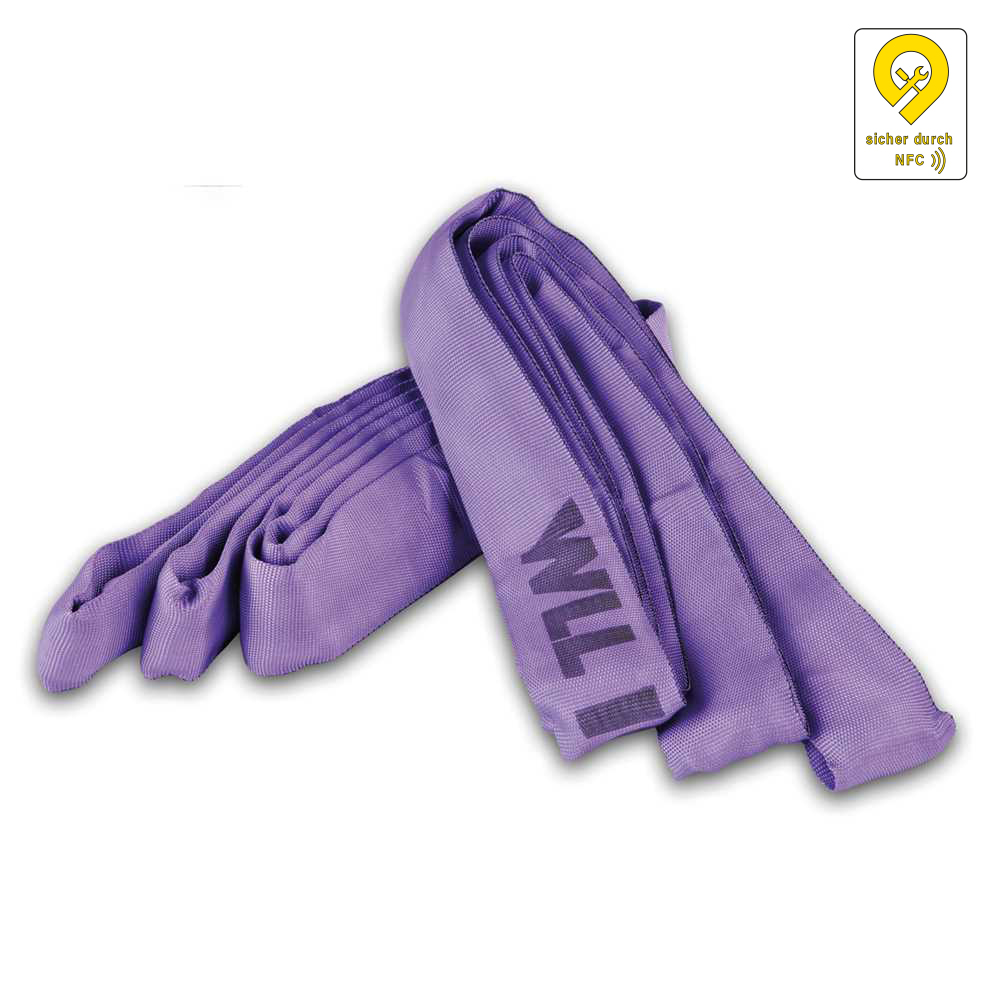 Rundschlinge RFID 1t - 3,0m Nutzlänge violett, nach EN 1492-2
