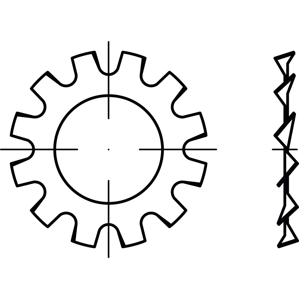 Zahnscheiben DIN 6797 FST A2K I 21 GALV. VERZINKT VE=200