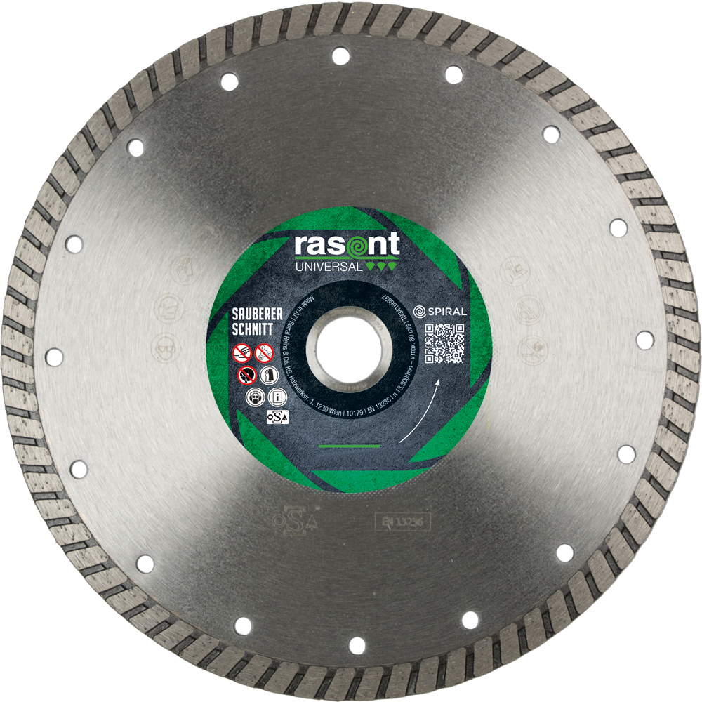 Diamanttrennscheibe UNI 230x2,5x10x22mm für Beton und weiche Ziegel,Universal