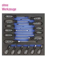 Ordnungsmodul Schraubenzieher 17-teilig leer,BxT 330x345mm,schwarz/blau