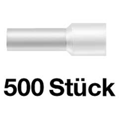 500 Endhülsen 0,50/14mm weiß,isoliert