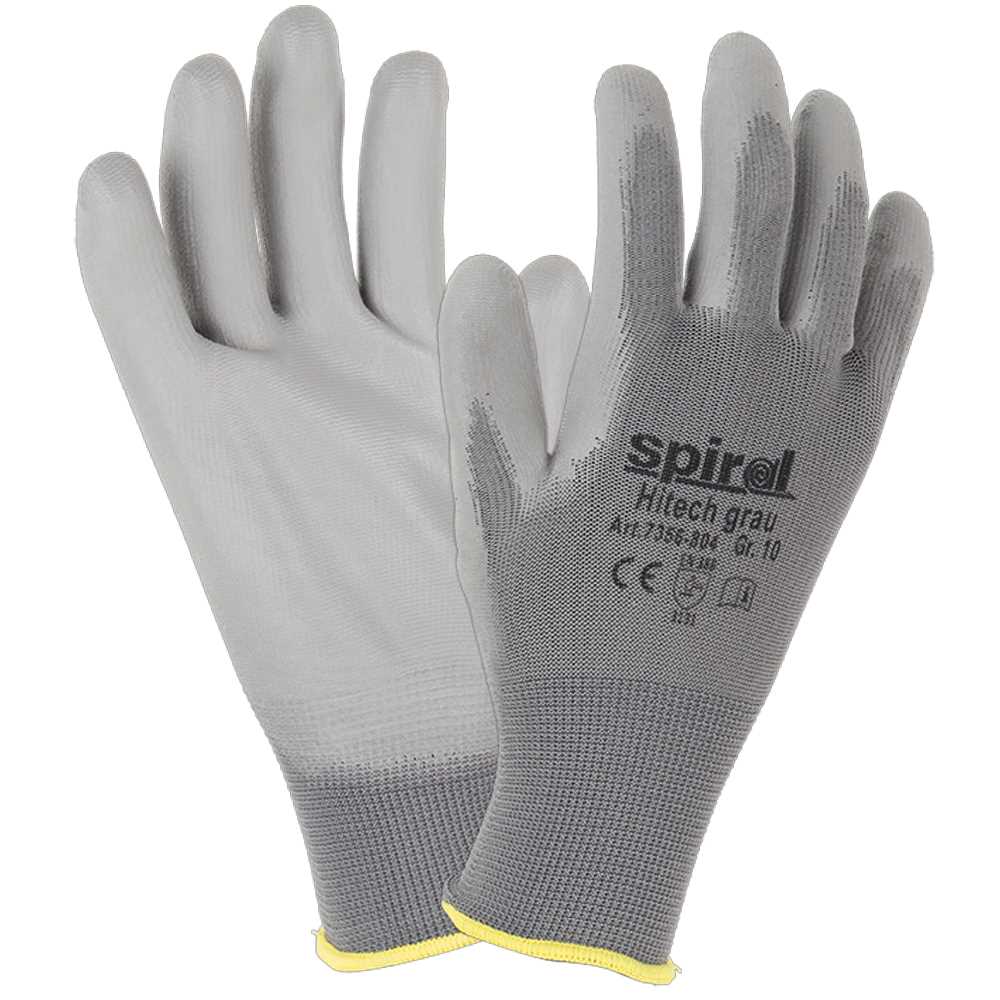 Montagehandschuh spiral HITECH grau Gr.6 EN 388 3.1.2.1. CE Cat.II