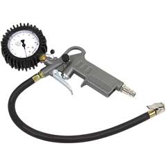 Reifenfüllpistole geeicht/63mm Ø Manometer,Schlauch 400mm,Hebelventil