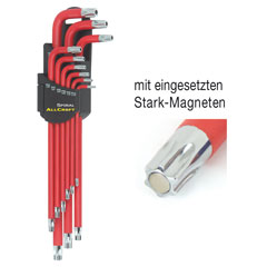 Red-TX-Magnet-Schlüsselsatz 9-teilig T10-T50,CrMo,extra lang,mit Halter