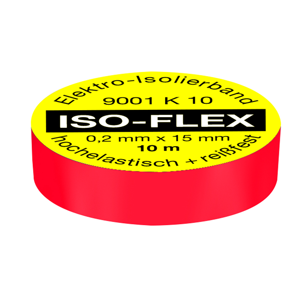 Elektroisolierband PVC rot 15x0,2mmx10m kältefest,selbstklebend