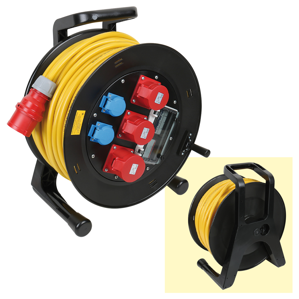 Leitungsroller 400/230V/16A,25m 5x2,5mm² Baurobust K35,2x400V/2x230V/16A,IP44