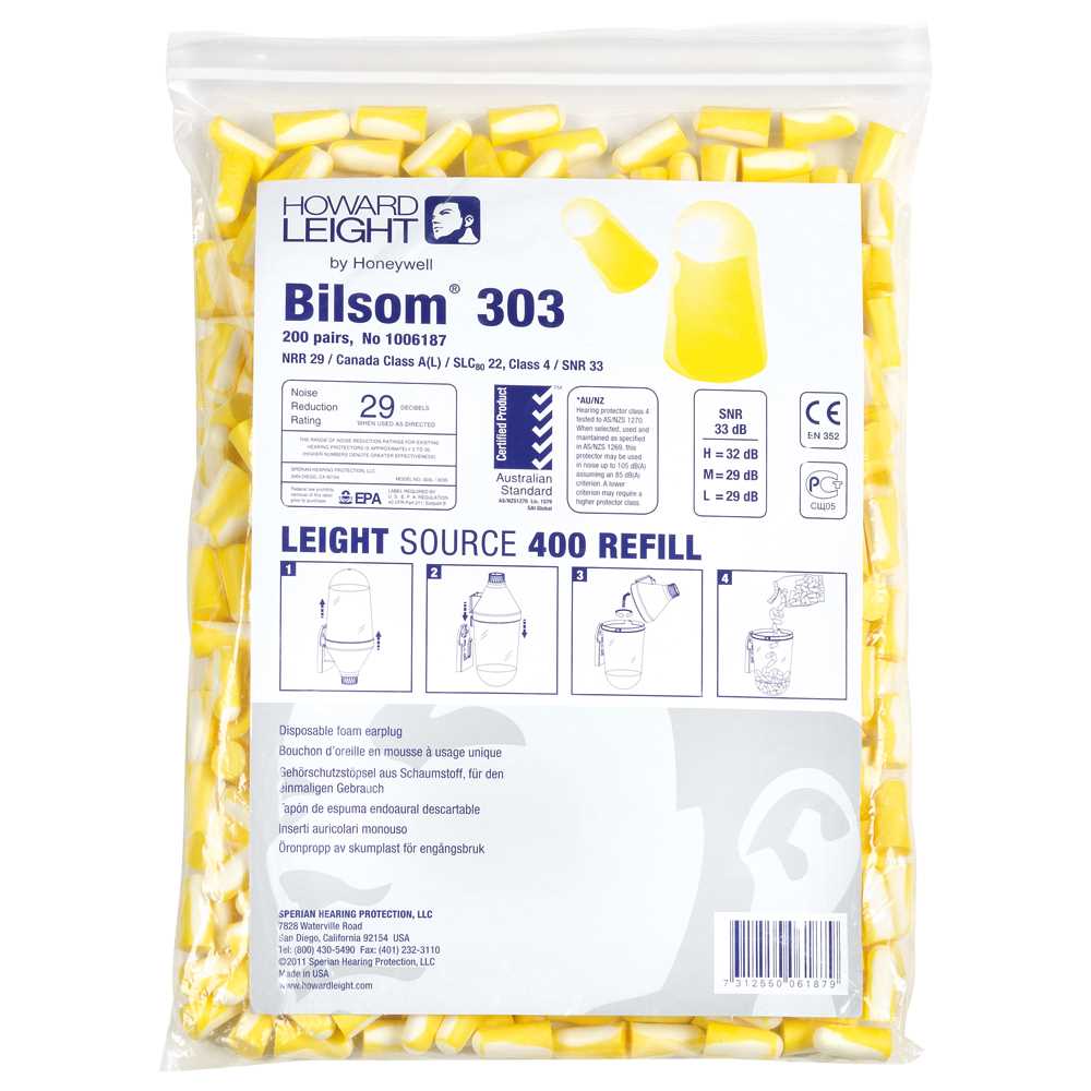 Gehörschutzstöpsel Bilsom 303 Gr. S 200 Paar Nachfüllpackung, SNR33 dB