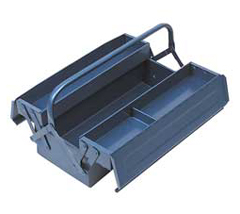 Werkzeugkoffer 430x200x150mm,3-teilig blau,Stahlblech lackiert,ausziehbar