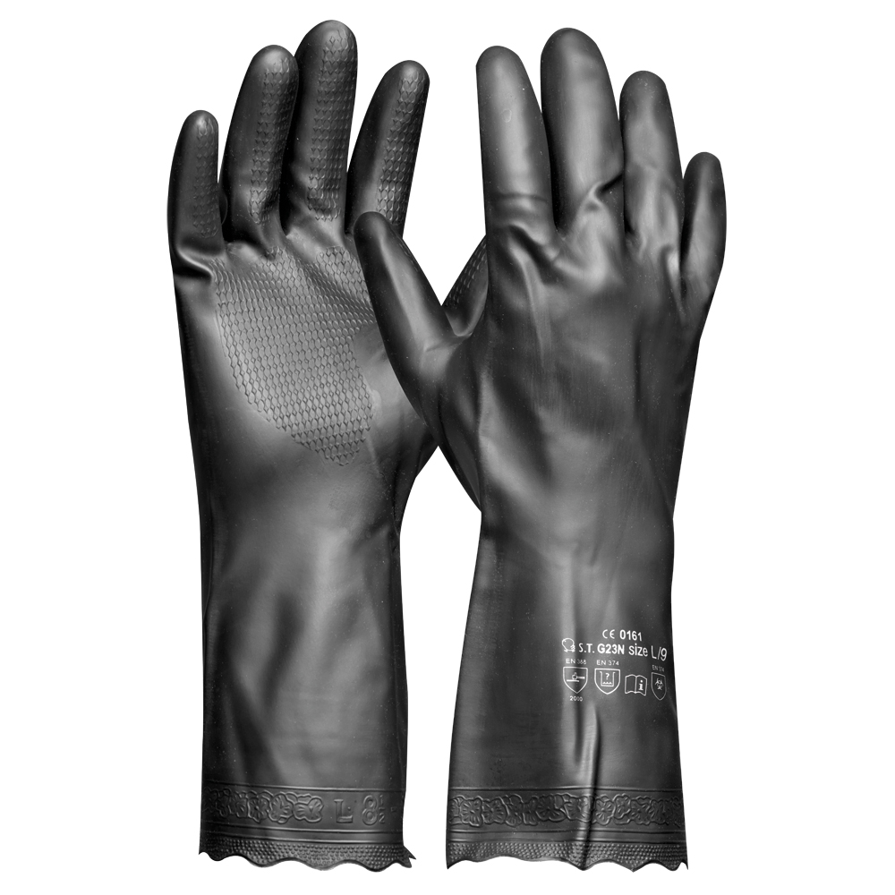 Chemikalienschutzhandschuh CAROSTAR Gr10 EN388, EN374, CE Cat.III, PVC, Baumwolle