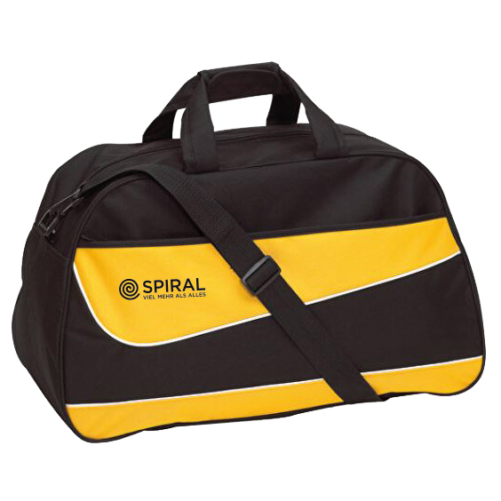 Sport-u.Reisetasche gelb/schwarz mit Fronttasche, LxBxH: 55x32x28cm