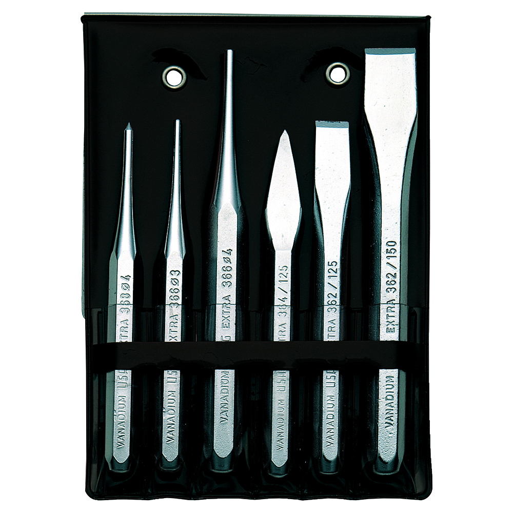 Meißel Werkzeugsatz U372/Se 6-teilig Vanadium-USAG-Extra,Kunststofftasche