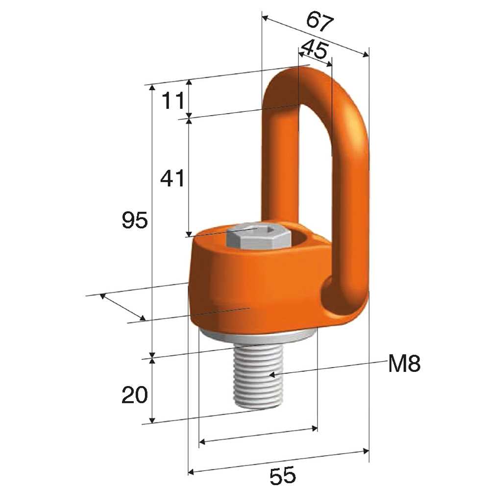 Anschlagpunkt Nicralloy PLAW 0,3t - M8 niedrige Bauhöhe