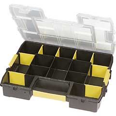 Sortimentskoffer 375x295x70mm stapelbar 14 Fächer,einige verstellbar