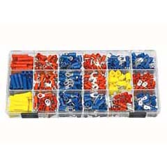 Kabelschuh-Sortiment 500-teilig,isoliert mit 18 Kabelschuhtypen,ohnepreßzange