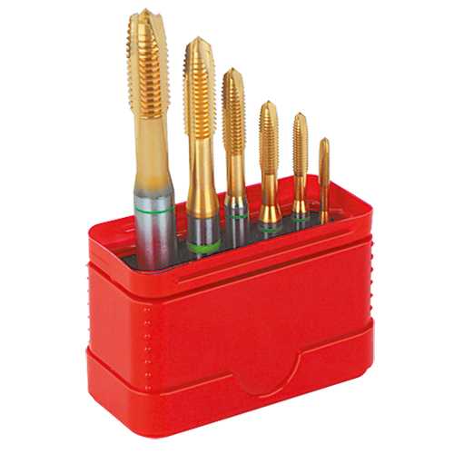 TIN-Maschinengewindebohrersatz M3-10 GRÜNRING,Durchgangsloch,DIN371/B,HSS-E