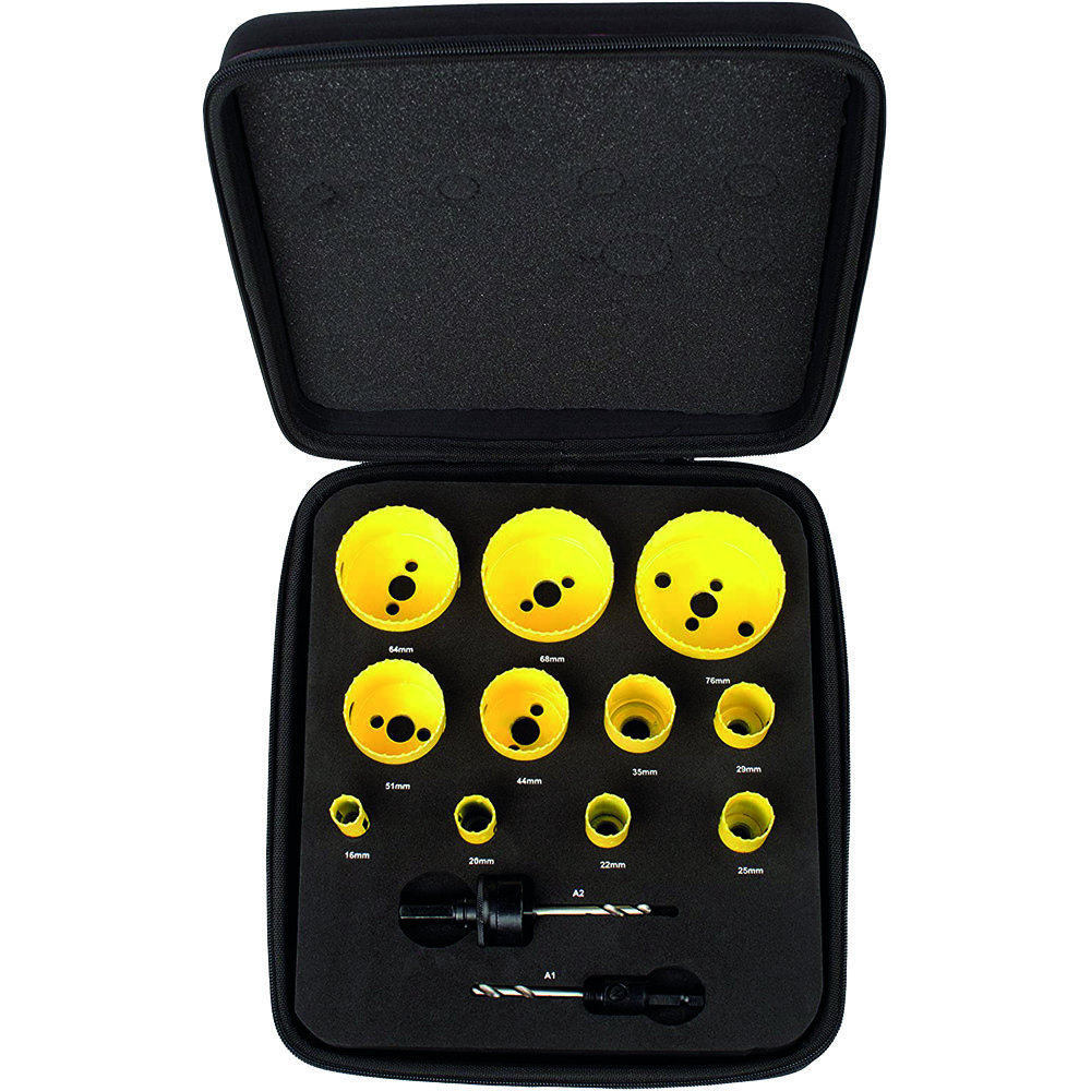 Lochsägen-Satz Bi-Metall,11 Lochsägen 16-76mm Aufnahme A1+A2