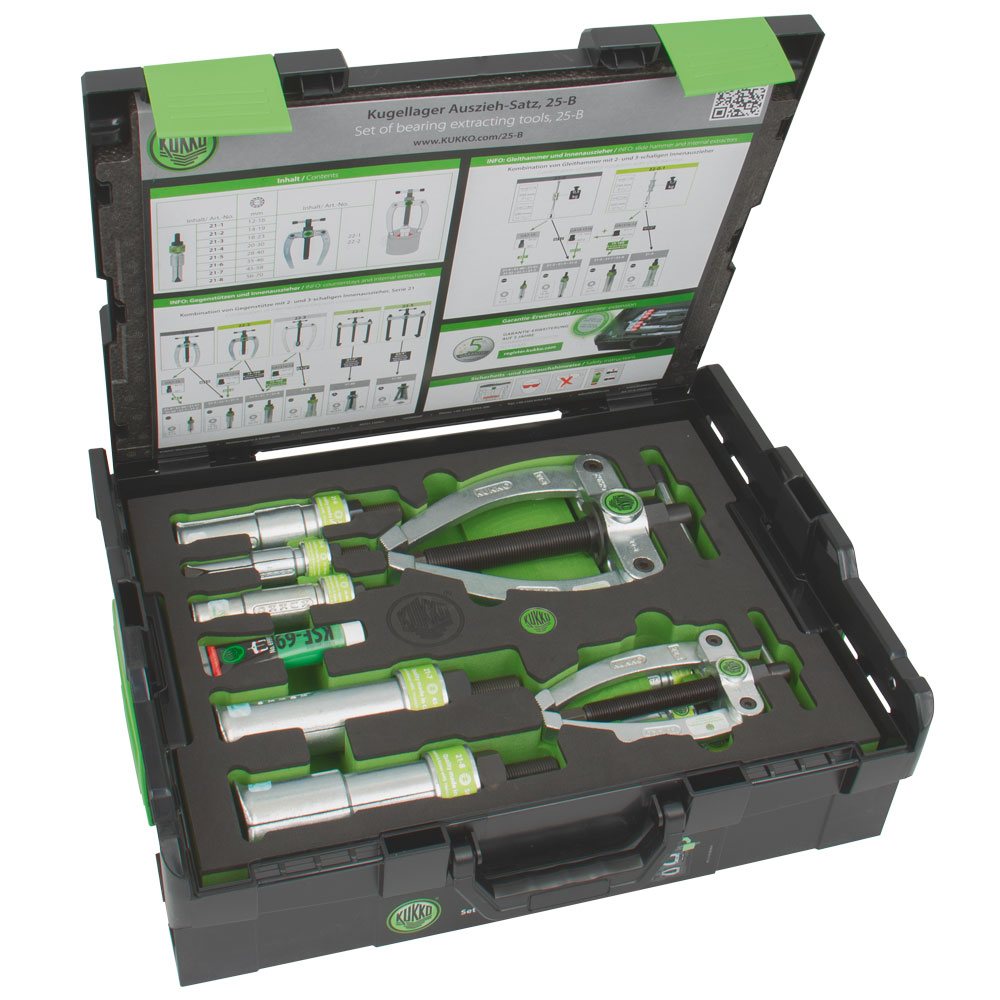 Abzieher-Garnitur K25B komplett,in Kunststoff-Box-System