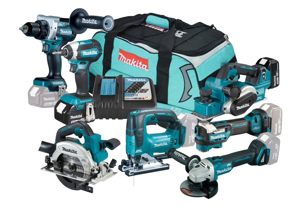 Akku-Maschinen-Set MAKITA DLX7019TX1 18V 2x5Ah Akku Ladegerät und Zubehör