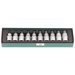 6-kantnuss-Box 2-10mm 1/4" 10-teilig Chrom-Vanadium,in Metall-Box