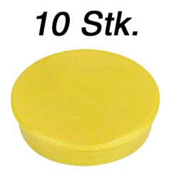 10 Stück Organisationsmagnete gelb,30mmØ ür ca.10 Stück DIN-A4 Blätter