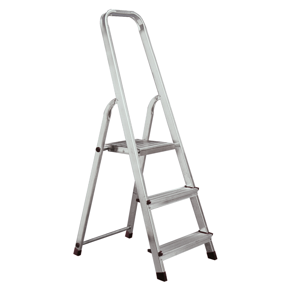 Plateau-Leiter,3 Stufen,Plateau 0,55m rutschhemm-Füße,EN131-3,150kg belastar