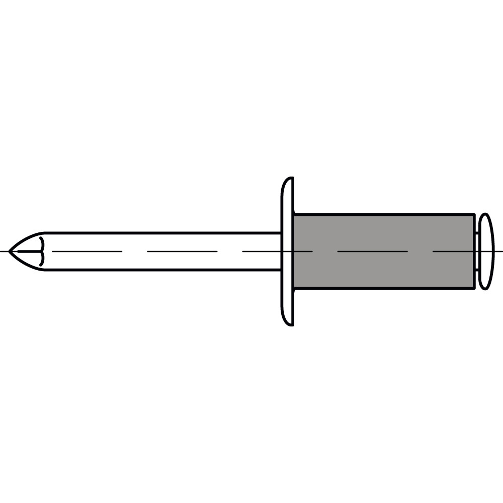 Flachkopf-Blindnieten ST/ST A2K 6 x 20 GALV. VERZINKT VE=250