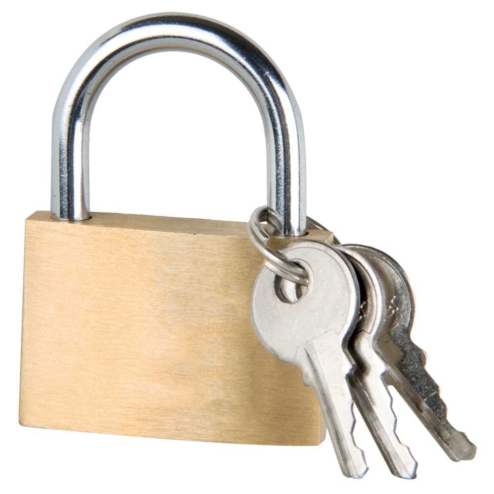 Zylinder-Vorhangschloss 25mm Messing Vollmessing,Bügel stahlgehärtet