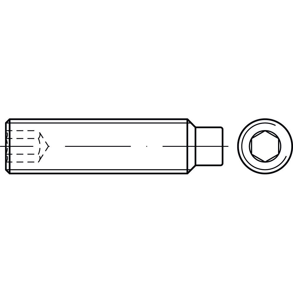 Gewindestifte ISO 4028 A2 M 6 x 12 ROSTBESTÄNDIG VE=200