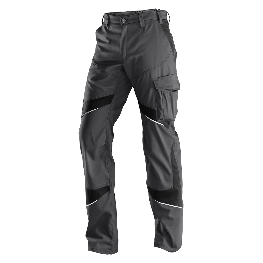 Bundhose ACTIVIQ,grau/schwarz,Größe 58 Logo "BABAK",linkes Bein,weiß