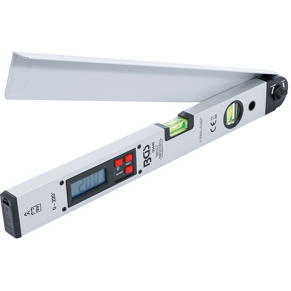 Winkelmesser digital mit Wasserwaage mit LCD Anzeige 450mm