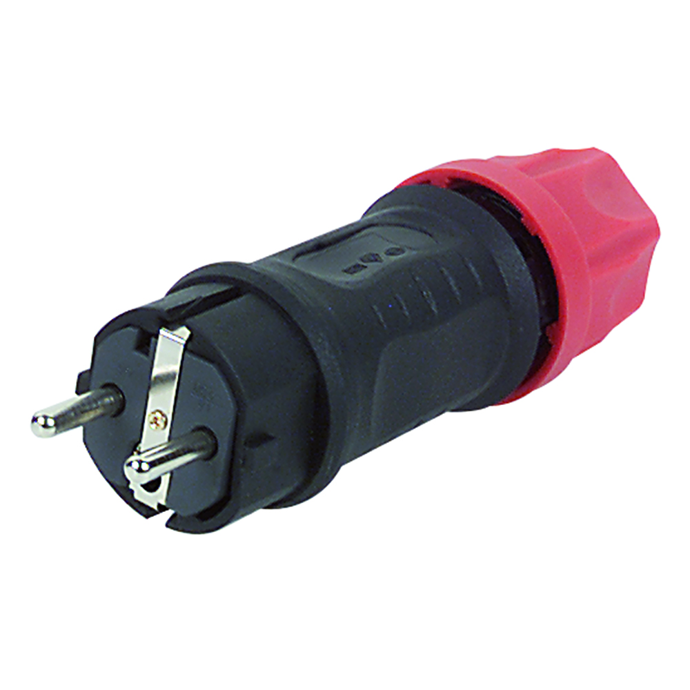 Schutzkontaktstecker 250V/16A/IP54 2-polig+2-fach Erdsystem